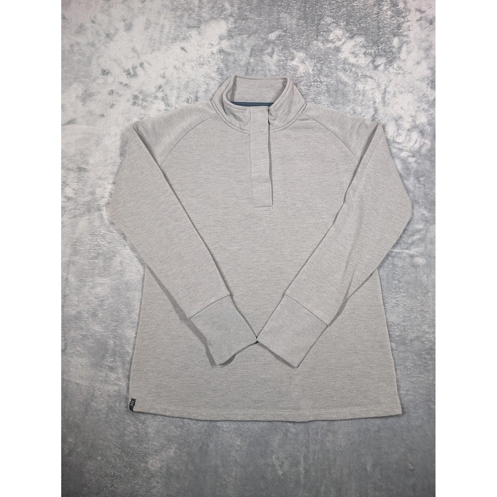 Free Fly Pullover Mens Medium Gray Performance Bamboo Mock Neck Hiking Top